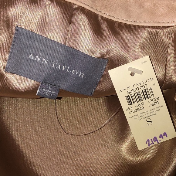 Ann Taylor 100% Genuine Leather Camel Jacket - Picture 4 of 6